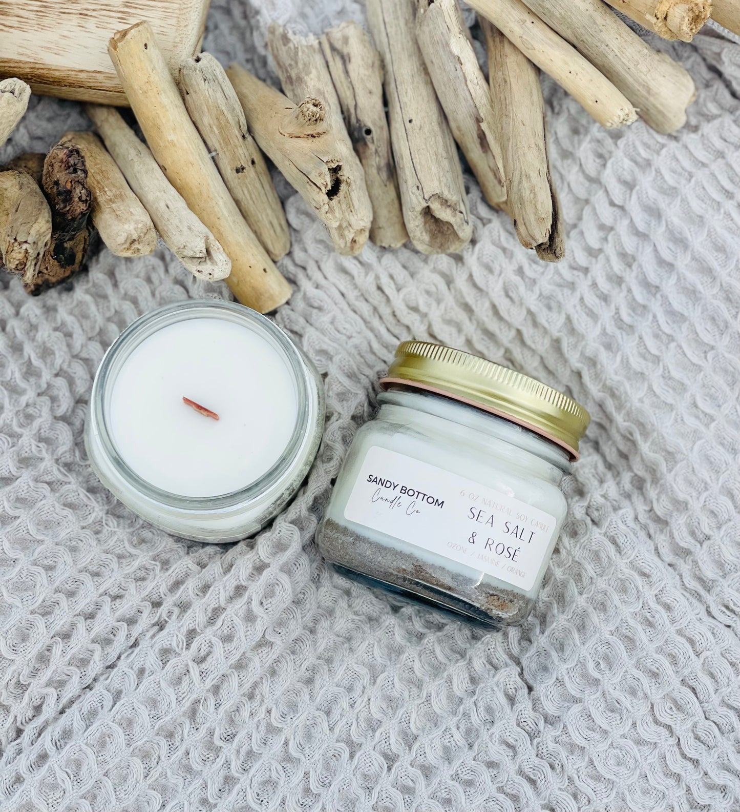 Sea Salt & Rosé 6 oz Soy Candle