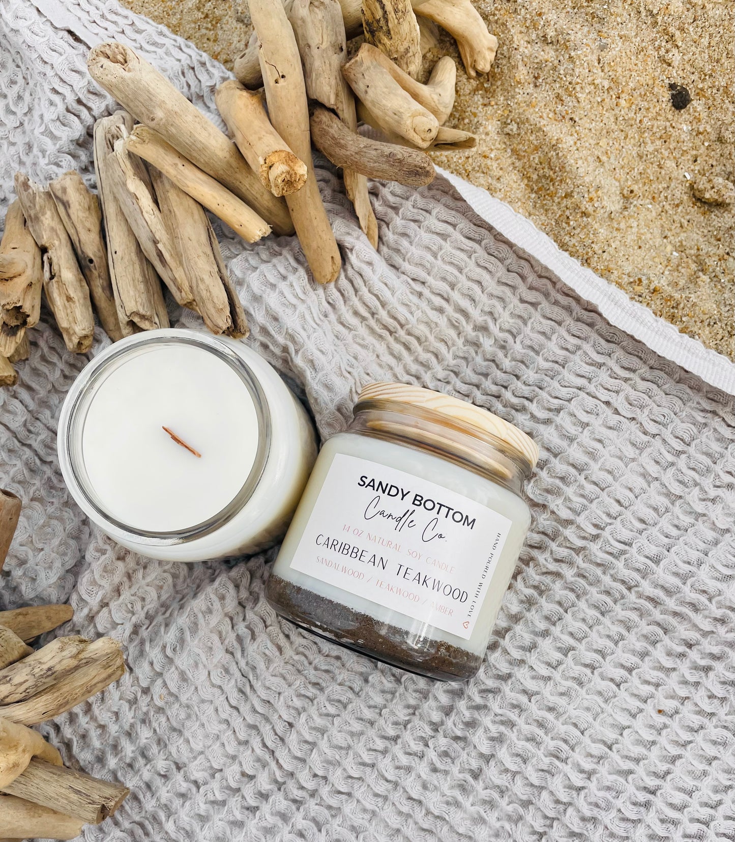 Caribbean Teakwood 14 oz Soy Candle