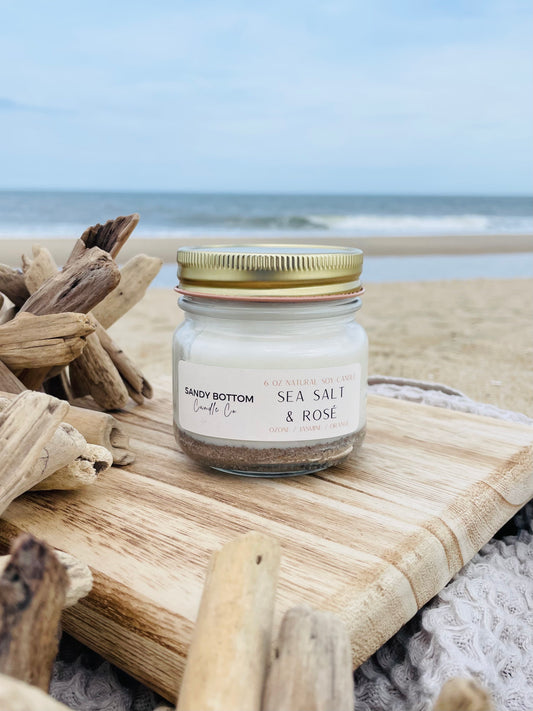 Sea Salt & Rosé 6 oz Soy Candle