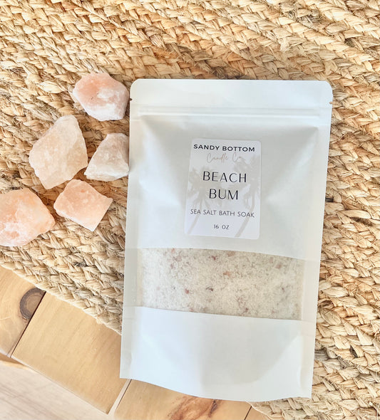 Beach Bum Bath Soak-Natural Sea Salt Soak-16 oz